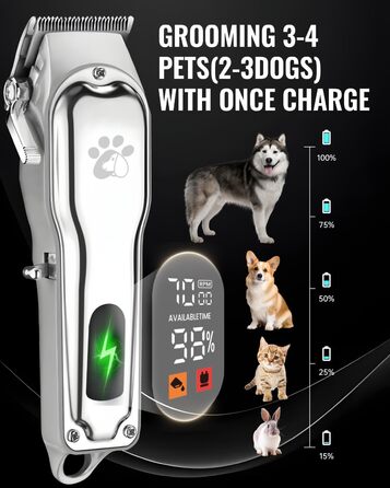 Професійна машинка для стрижки волосся Coldspot - для густого волосся, бездротова, з LED-дисплеєм, тиха, з металевим корпусом