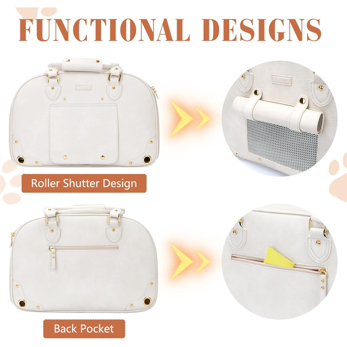 Сумка-переноска для собак та котів PetsHome, Premium-нейлон, водонепроникна, 44x26x55 см, Бежева