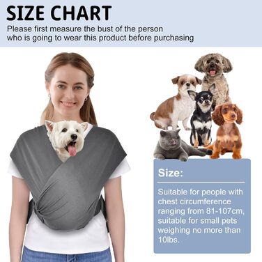 CUBY Сумка-переноска для собак, літня переноска для собак, рюкзак-переноска для собак, регульована переноска для цуценят, 10 фунтів (темно-сірий)
