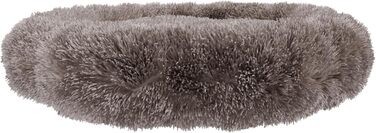 Кругле ліжко для собак Benno® BALU 70x70x16 см, кавовий колір, м'яке ліжко з поліестеру, з поліпропіленовою начинкою, миється, з неслизьким дном, з іграшкою-кісткою