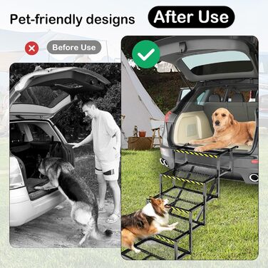 Східці для собак Hunderampe: 5 сходинок, складані, для вантажівок та SUV, до 100 кг, регульована висота 35-90 см