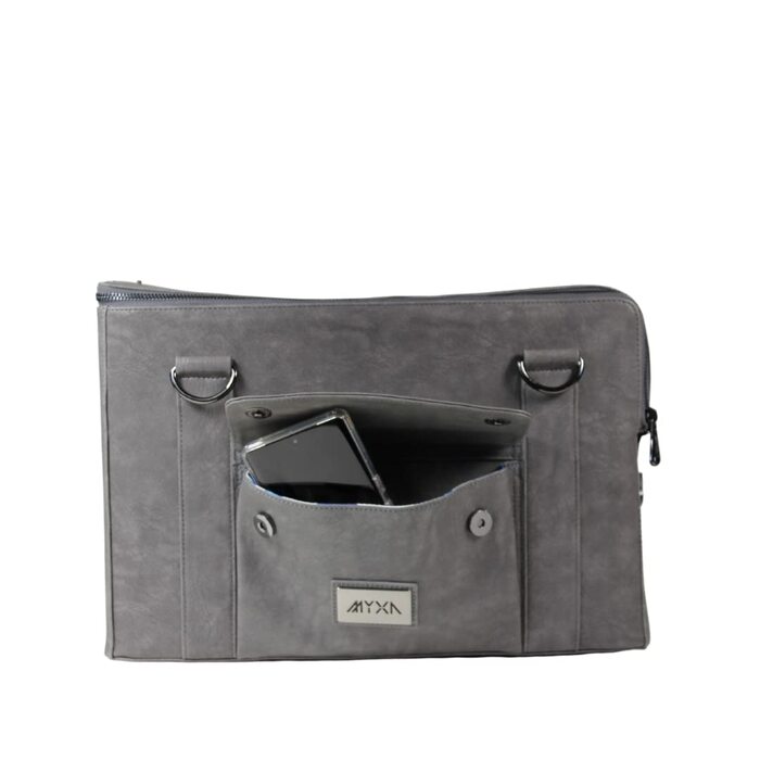 Сумка для собак MYXA Classi, переноска для собак, авіапереноска з знімною сіткою на даху (Сірий Океан, з кишенею)