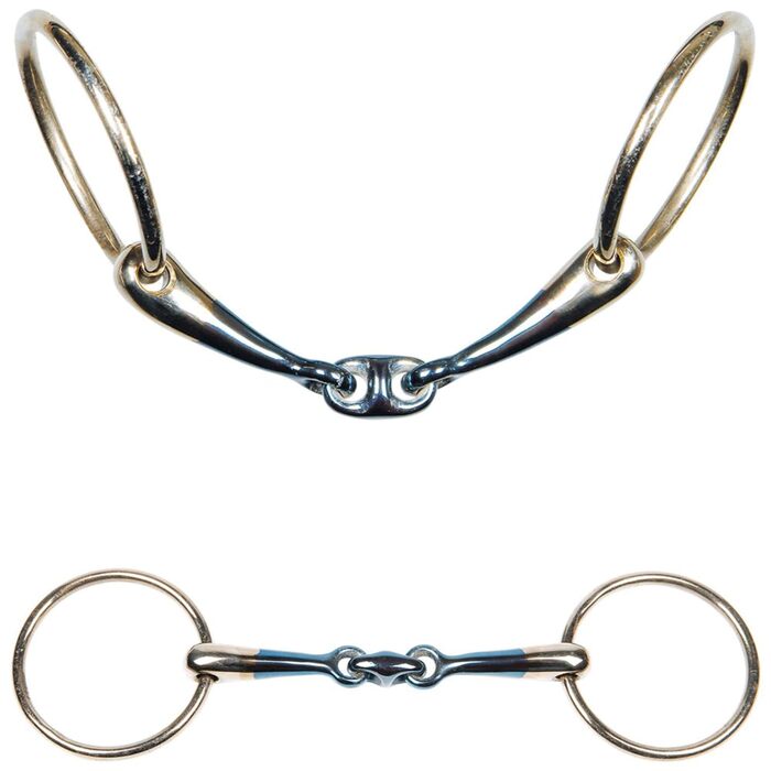 Анатомічне трензельне вудило Harry's Horse, подвійний злам, Sweet Iron, 14 мм, розмір 12.5