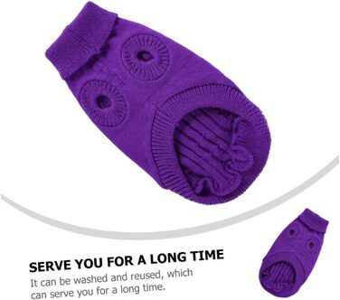 POPETPOP Пуловер для собак з акрилових волокон, теплий, для зими, фіолетовий (XXL), миючий, багаторазовий