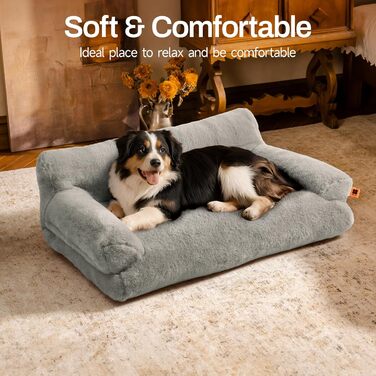 М'яке ліжко для котів та собак MeWoofun, сіре, 85x65x29 см