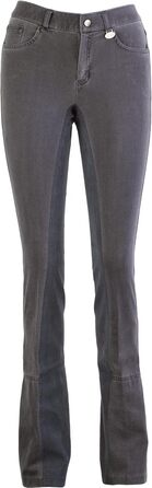 Лазура - жіночі рейтузи Джодхпур Діна | Джинсові рейтузи з повним обтиском | Дихаючі та еластичні рейтузи | Джинсові рейтузи з 2 кишенями | Рейтузи для верхової їзди в 3 кольорах | Розміри 36-46 (44, світло-сірий/асфальт)