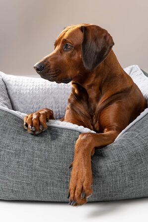 TrendPet VitaBed сірий - ортопедичне преміум собаче ліжко з матрацом з Memory Foam 5 см (120x100 см)