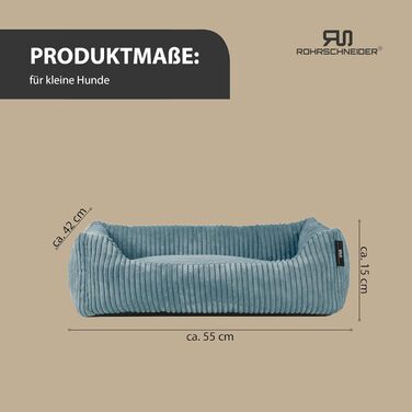 Лежанка для собак Rohrschneider | Миюча, для маленьких та середніх собак | З подушкою Cord | 2 розміри (55x42 см/70x50 см) + пакетики для вигулу (Турквіс 55 см, Cordstoff breit)