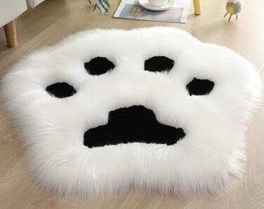 Килимок з принтом лап собак, штучне хутро, 90x90 см, для вітальні та спальні