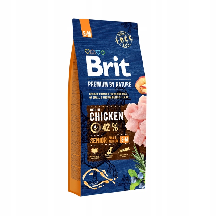 Сухий корм для собак Brit Premium by Nature Senior S+M з куркою, 15 кг