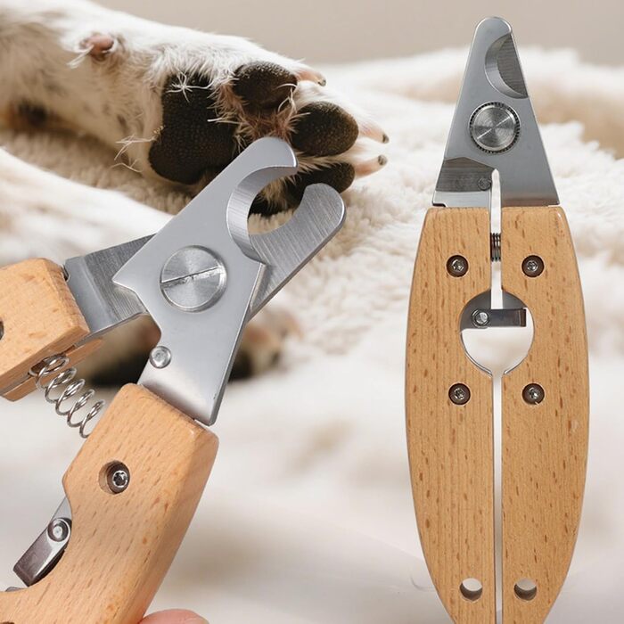 Кліпер для обрізання кігтів собак: ергономічний, з дерев'яною ручкою та захистом від затискання | Безпечний інструмент для догляду за домашніми тваринами