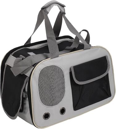 Транспортна переноска для котів та собак LUCKDANO, складана, з регульованим ременем, міцна, стильна (BLACK)