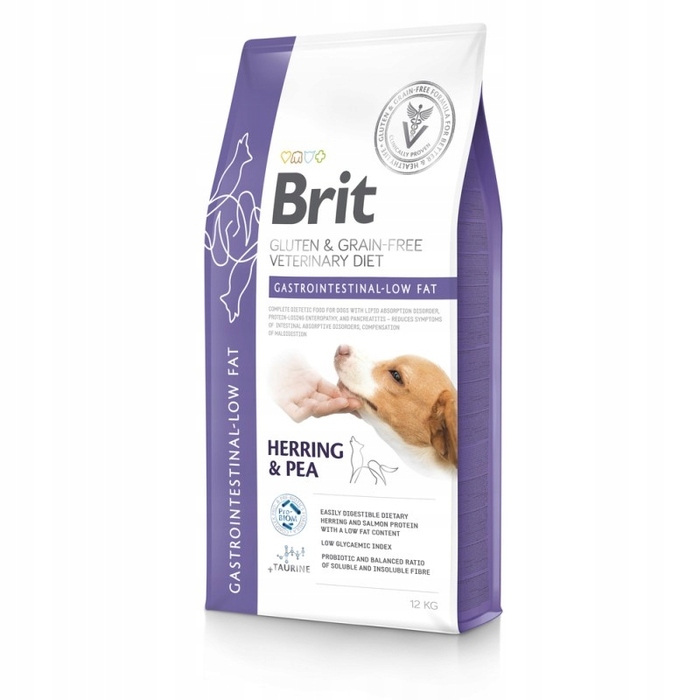 Сухий ветеринарний дієтичний корм Brit Veterinary Diet Gastrointestinal Low Fat з оселедцем, 12 кг