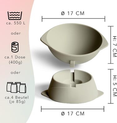 Підвищений миска для кота з регульованим нахилом ne&no® | Миска для кота, піднята | Миска для кота, зелений колір