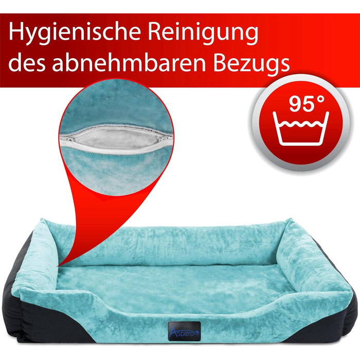 Корзина для собак Normani з ковдрою - лежанка для тварин, блакитна, 60x80 см