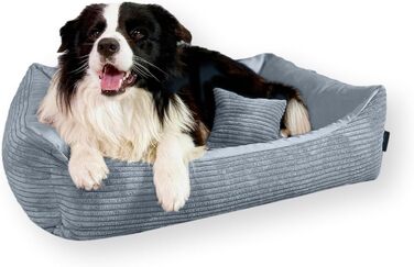 4L Textil Boho Hundebett: Корінь для собак з корду, великі породи, 100x80 см, сірий, м'яке собаче ліжко, Boho стиль