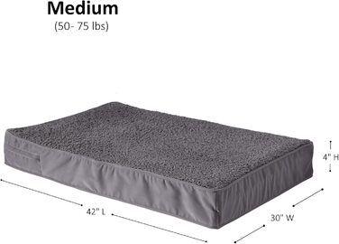 Ортопедичне собаче ліжко Happy Hounds Oscar, сіре, розмір M, 107x76x10 см