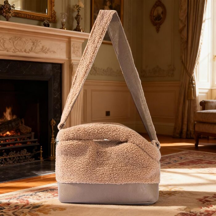 Транспортна сумка для маленьких собак – 600 г, сумка-холодильник для тварин, переноска для подорожей з регульованим плечовим ременем, безпечний супутник, легкий захист на зиму (колір: коричневий)