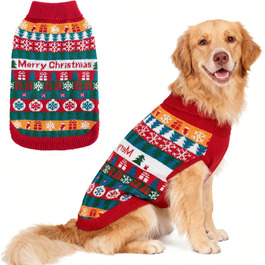 Пуловер для собак EXPAWLORER на Новий рік: теплий, модний, для маленьких, середніх та великих собак, XL X-Large