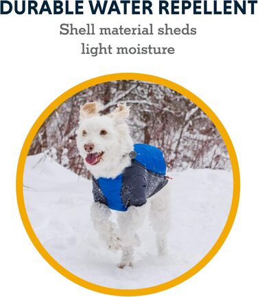RUFFWEAR Powder Hound утеплена куртка для собак, водо- та вітрозахисна зимова куртка з флісовою підкладкою, преміум комбінезон для собак, синя, розмір L