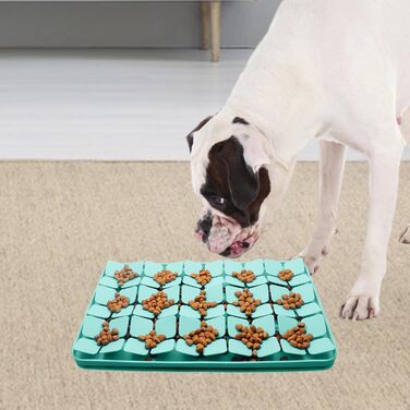 Килимок для котів та собак, силіконовий лежак-миска для повільного годування, зелений