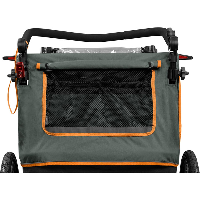 Qeridoo Lynix 2 Forest Green - Причіп для велосипеда 2 дітей з підвіскою та ременями безпеки | Дитячий велопричіп-візок | Qeridoo