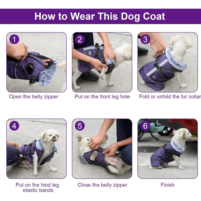 Водонепроникний теплий одяг для собак - зимова куртка з отвором для шлейки, для чихуахуа, французького бульдога, собак маленьких та середніх порід (11, 3)