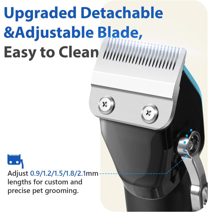 Машинка для стрижки собак FuzzyFix 3-в-1: стрижка, грумінг, триммінг. Професійна, для собак та котів, блакитна