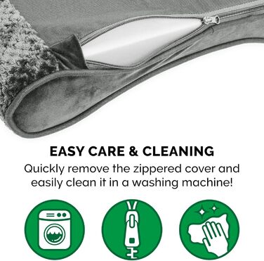 Ортопедичне ліжко для собак Furhaven, великі породи, до 34 кг, знімний водонепроникний чохол, Minky Plüsch & Samt, сірий колір, розмір Jumbo/XL (114 x 76 x 15 см)