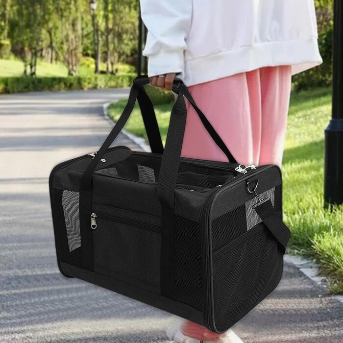 Транспортна переноска для собак та котів | Складане ліжко для котів | Рюкзак для прогулянок, парку, відпочинку на природі, подорожей, дому, кемпінгу, пікніків, покупок, чорний