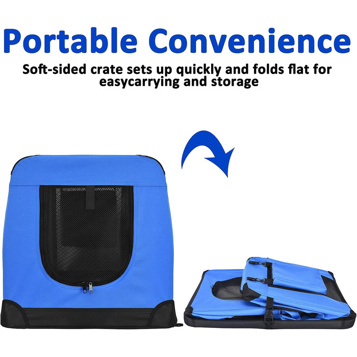 Транспортна переноска для собак PISPET, складана, 80x55x55 см, блакитна