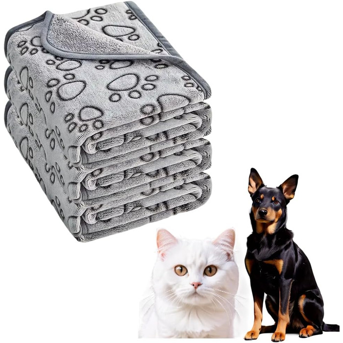 Набір з 3-х фланелевих ковдр MYPETSTOCK для собак і котів, 76x52 см, м'які, теплі, всесезонні, машинне прання, розмір M
