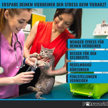 Професійні кусачки для обрізання кігтів собак та котів Paätsworld - безпечні, з обмежувачем, з нержавіючої сталі, з пилочкою (L) для великих собак, котів та гризунів