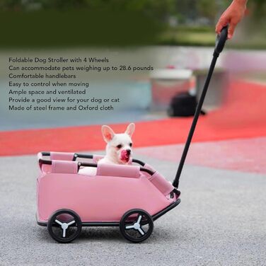Складана візок для собак 4-Rad, Переносний дитячий візочок для домашніх тварин, візок для котів та собак, 51 x 35 x 23 см, підходить для собак, котів та інших дрібних тварин
