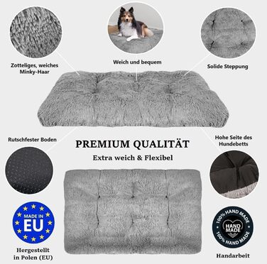Крісло-ліжко для собак середніх порід King Dog, 80x60 см, сіре. М'яке, комфортне, з антиковзною підкладкою.