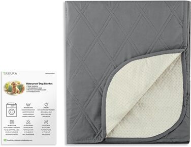 Водонепроникний килимок для собак, неслизька підстилка для тварин, килимок для котів, миючий, для захисту дивану, ліжка, автокрісла (темно-сірий, 76 x 190 см)