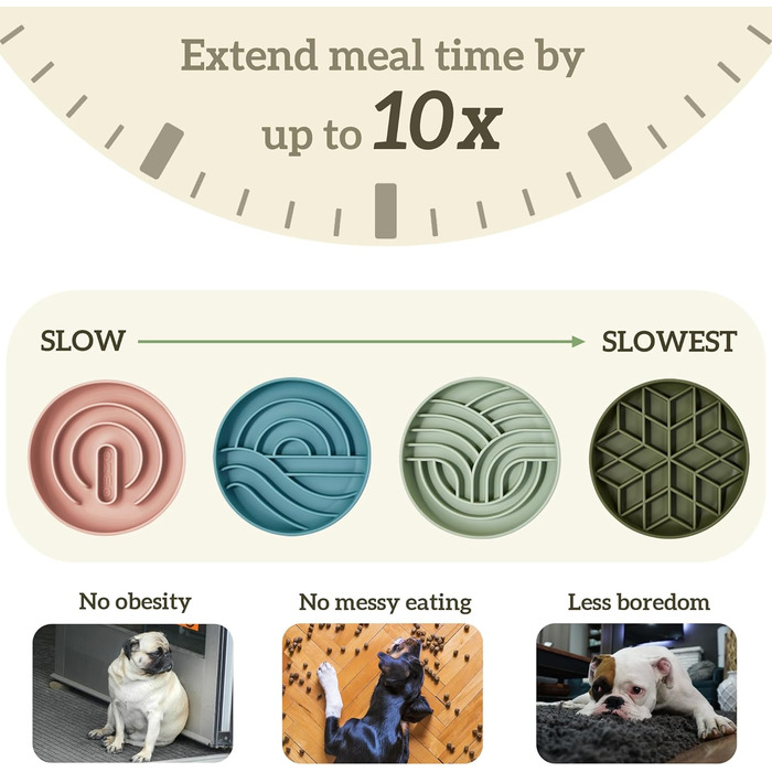 Миска для собак OHMO Anti Schling Napf (Дерево життя), миска для собак та котів, цуценят, запобігає ковтання, проти ковзання, екологічне силікон, світло-зелений (Tarngrün, S-Klassisch)