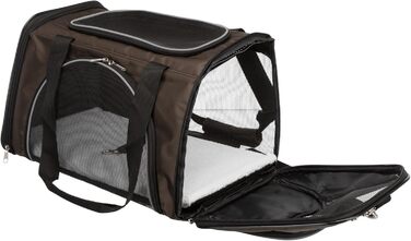 Сумка для собак TRIXIE Joe - з відкриттями спереду та зверху, знімний плечовий ремінь, інтегрована короткий поводок, м'яка підкладка, світловідбиваючі елементи, 28 × 28 × 47 см, до 10 кг