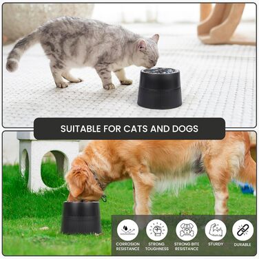 Станція для годування Belle Vous з висувними мисками для собак - 400 мл, миска з нержавіючої сталі з антиковзним підйомником - для великих/маленьких/середніх собак та котів