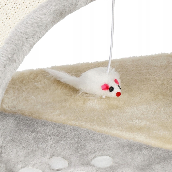 Високий кігтеточка-комплекс з лежаком та стовпчиком, котяча вежа Springos до 60 см