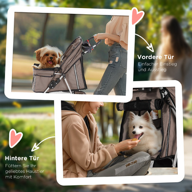 PawHut Dog Stroller Баггі для собак і кішок, багатокольоровий (кавово-коричневий)| Аосом