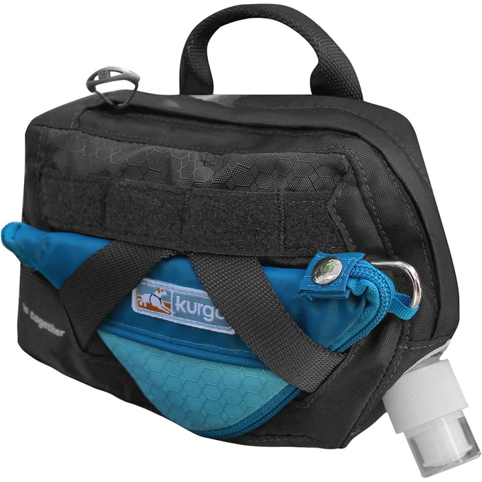 Водна пляшка для собак Kurgo RSG з сумкою, сумісна з MOLLE, блакитна. Підходить для службових собак.
