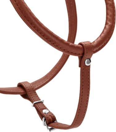 Нашийник для собак HUNTER Round & Soft Canadian UP, колір: Cognac, м'яка, еластична шкіра, оброблений край, не травмує шерсть, екологічний, Made in Germany, розмір: S/1 S/1 Cognac