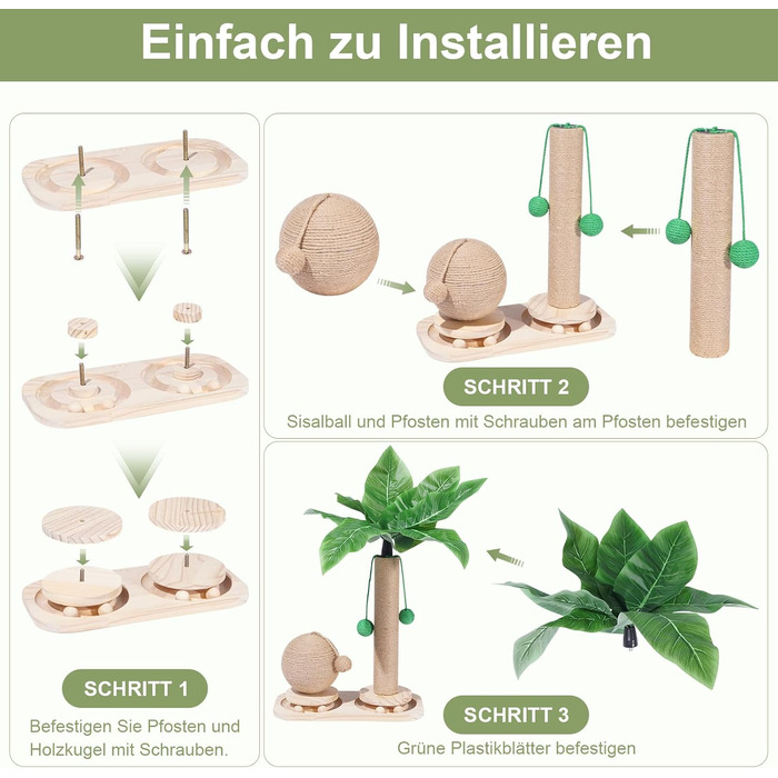 Кігтеточка-пальма Palme 2 в 1 з інтерактивними іграшками та кулями для котів