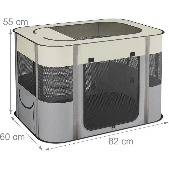 Розкладний вольєр для цуценят Relaxdays, 43x71x55 см, Oxford-Stoff, для дому та вулиці