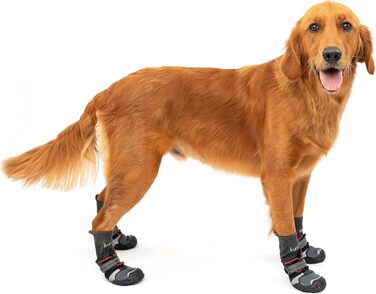 Чоботи для собак Kurgo Blaze Cro - захист лап на всі сезони - водовідштовхувальні, світловідбиваючі, неслизькі - комплект з 2 шт. - Сірий (M)