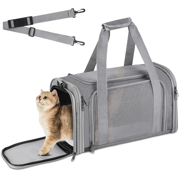 Складана переносна сумка-бокс для собак та котів VSSHE, 15 кг, сіра