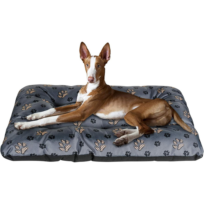 Лежанка для собак SuperKissen24: м'яка, водонепроникна, миється, розмір M, 55x40 см, чорний та сірий колір