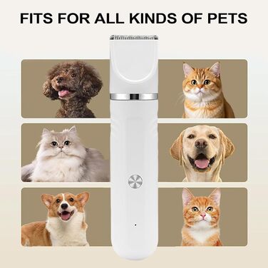 Набір для догляду за собакою вдома: машинка для стрижки, ножиці, інструменти для грумінгу. Підходить для собак, котів та цуценят. Білий колір