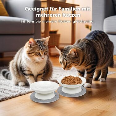 Набори мисок для котів Katzennapf (2 шт) з кераміки, підняті миски для котів, миски для води та корму